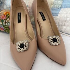 Vintage Musi Textured Silver Tone Shoe Clips 1960s